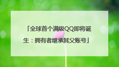 全球首个满级QQ即将诞生：拥有者继承其父账号