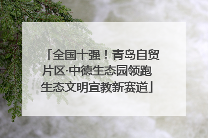 全国十强！青岛自贸片区·中德生态园领跑生态文明宣教新赛道