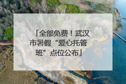 全部免费！武汉市暑假“爱心托管班”点位公布