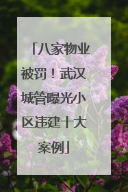 八家物业被罚！武汉城管曝光小区违建十大案例