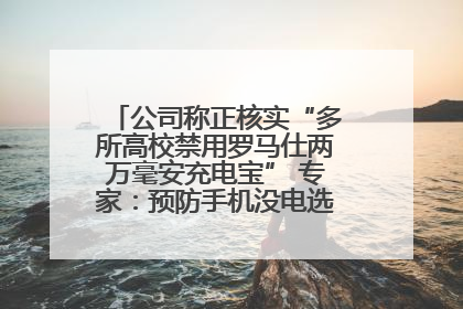 公司称正核实“多所高校禁用罗马仕两万毫安充电宝” 专家：预防手机没电选中等体积产品即可