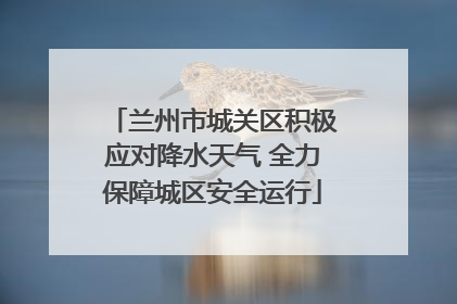 兰州市城关区积极应对降水天气 全力保障城区安全运行