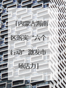 内蒙古海南区落实“六个行动”激发市场活力