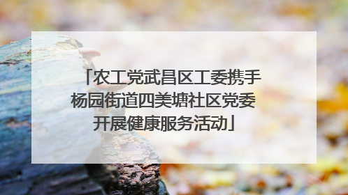 农工党武昌区工委携手杨园街道四美塘社区党委开展健康服务活动