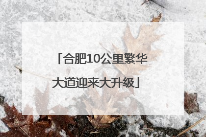 合肥10公里繁华大道迎来大升级