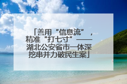 善用“信息流”，精准“打七寸”——湖北公安省市一体深挖串并力破民生案