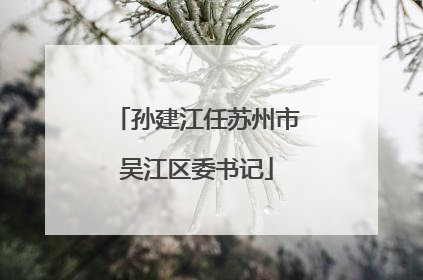 孙建江任苏州市吴江区委书记