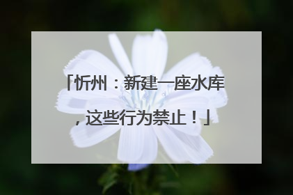 忻州：新建一座水库，这些行为禁止！