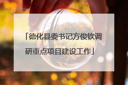 德化县委书记方俊钦调研重点项目建设工作