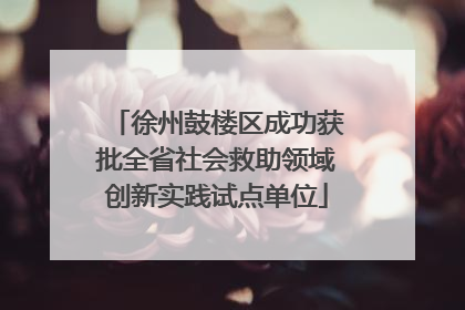 徐州鼓楼区成功获批全省社会救助领域创新实践试点单位