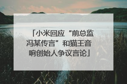 小米回应“前总监冯某传言”和猫王音响创始人争议言论