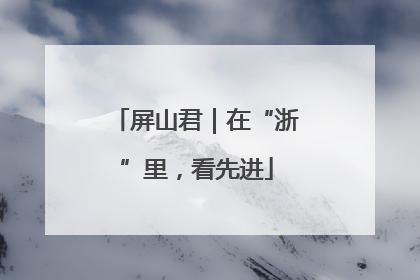 屏山君｜在“浙”里，看先进