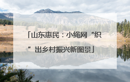 山东惠民：小绳网“织”出乡村振兴新图景