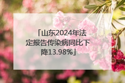 山东2024年法定报告传染病同比下降13.98%