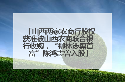 山西两家农商行股权获准被山西农商联合银行收购，“柳林涉黑首富”陈鸿志曾入股