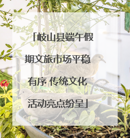 岐山县端午假期文旅市场平稳有序 传统文化活动亮点纷呈
