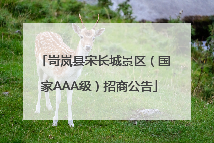 岢岚县宋长城景区（国家AAA级）招商公告