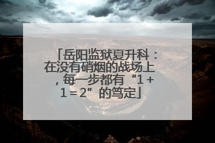 岳阳监狱夏升科：在没有硝烟的战场上，每一步都有“1＋1＝2”的笃定