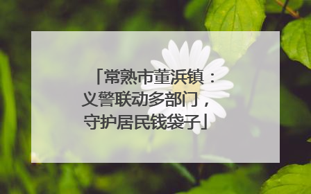 常熟市董浜镇：义警联动多部门，守护居民钱袋子