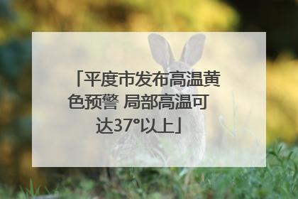 平度市发布高温黄色预警 局部高温可达37°以上