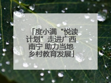 度小满“悦读计划”走进广西南宁 助力当地乡村教育发展