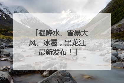 强降水、雷暴大风、冰雹，黑龙江最新发布！