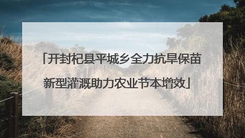 开封杞县平城乡全力抗旱保苗 新型灌溉助力农业节本增效