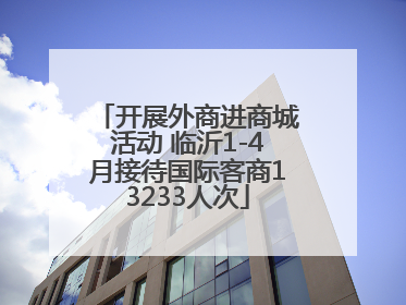 开展外商进商城活动 临沂1-4月接待国际客商13233人次