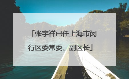 张宇祥已任上海市闵行区委常委、副区长