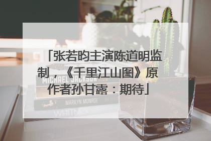 张若昀主演陈道明监制，《千里江山图》原作者孙甘露：期待