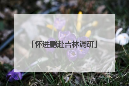 怀进鹏赴吉林调研