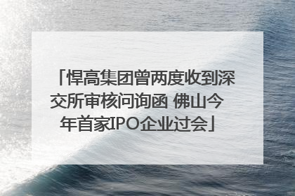 悍高集团曾两度收到深交所审核问询函 佛山今年首家IPO企业过会