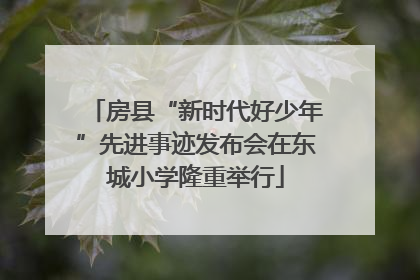 房县“新时代好少年”先进事迹发布会在东城小学隆重举行