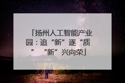 扬州人工智能产业园：追“新”逐“质” “新”兴向荣