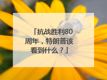 抗战胜利80周年，特朗普该看到什么？