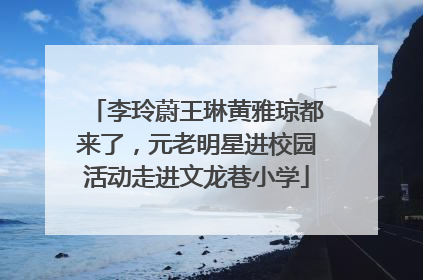 李玲蔚王琳黄雅琼都来了，元老明星进校园活动走进文龙巷小学