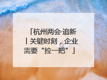 杭州两会·追新丨关键时刻，企业需要“拉一把”