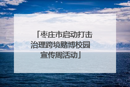 枣庄市启动打击治理跨境赌博校园宣传周活动