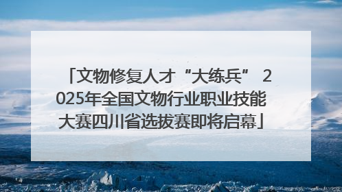 文物修复人才“大练兵” 2025年全国文物行业职业技能大赛四川省选拔赛即将启幕