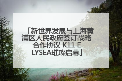 新世界发展与上海黄浦区人民政府签订战略合作协议 K11 ELYSEA璀璨启幕