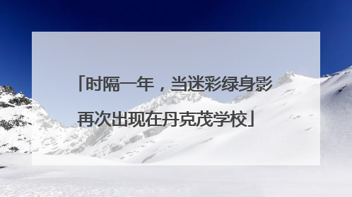 时隔一年，当迷彩绿身影再次出现在丹克茂学校