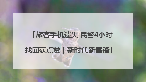 旅客手机遗失 民警4小时找回获点赞｜新时代新雷锋