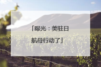 曝光：美驻日航母行动了
