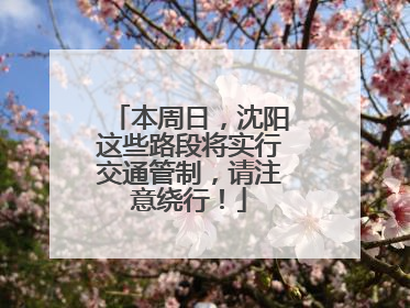 本周日，沈阳这些路段将实行交通管制，请注意绕行！