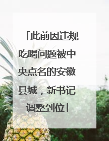 此前因违规吃喝问题被中央点名的安徽县城，新书记调整到位