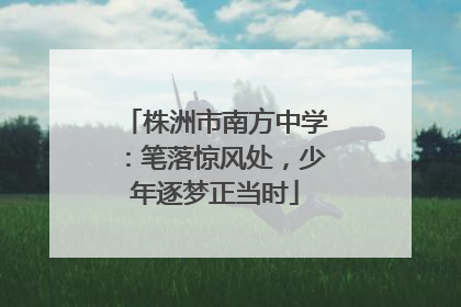 株洲市南方中学：笔落惊风处，少年逐梦正当时