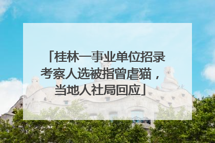 桂林一事业单位招录考察人选被指曾虐猫，当地人社局回应