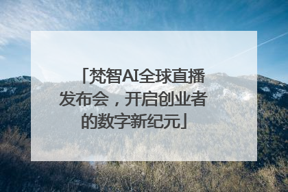 梵智AI全球直播发布会，开启创业者的数字新纪元