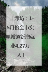 潍坊：1-5月份全市实现城镇新增就业4.27万人