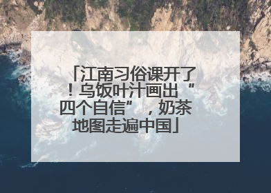江南习俗课开了！乌饭叶汁画出“四个自信”，奶茶地图走遍中国